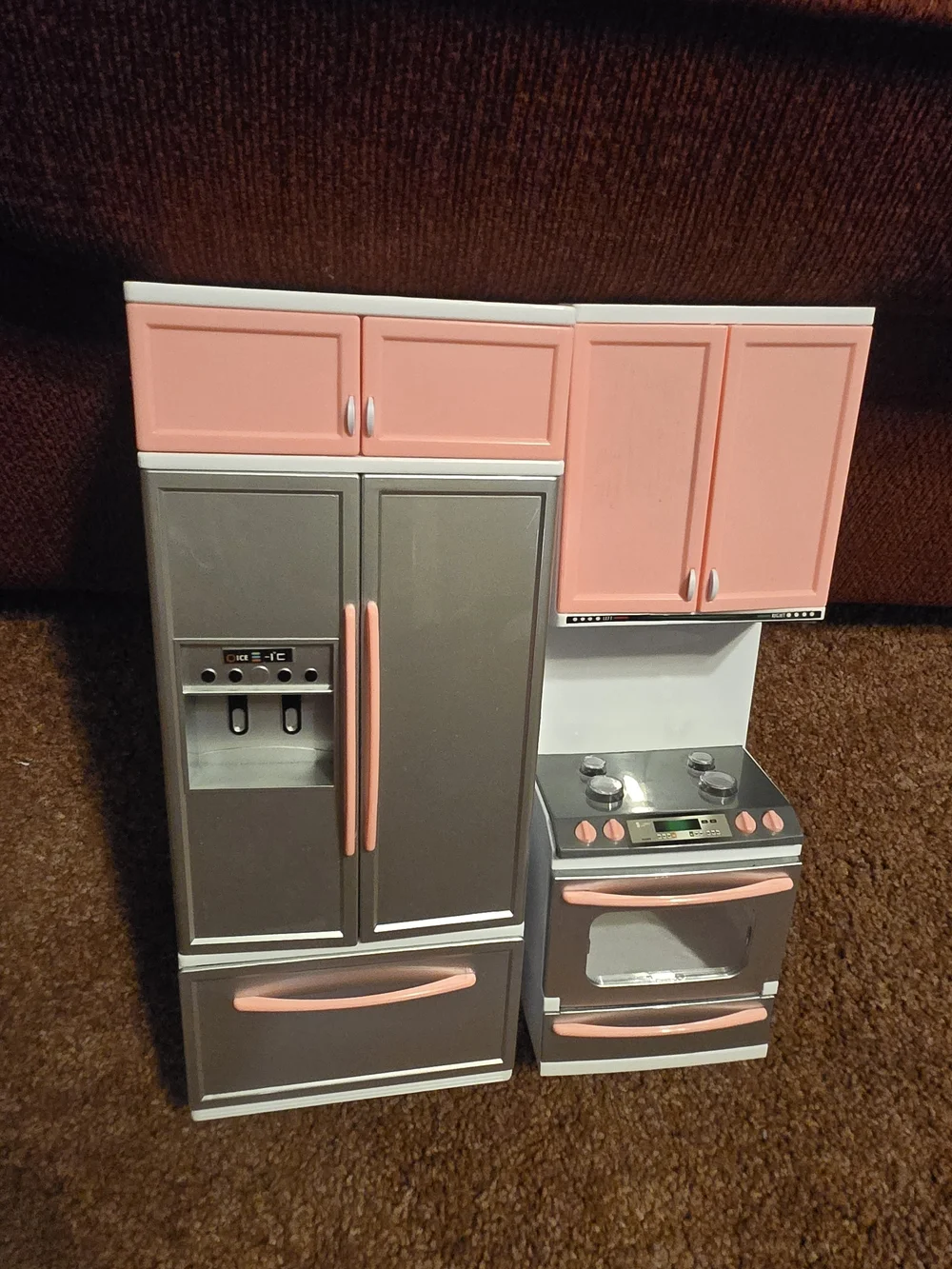 Othr Pink and Gray Toy Kitchen Refrigerator & Oven Set